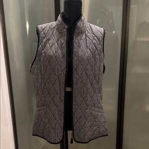 Talbots Outlet  Black and White Quilted Vest